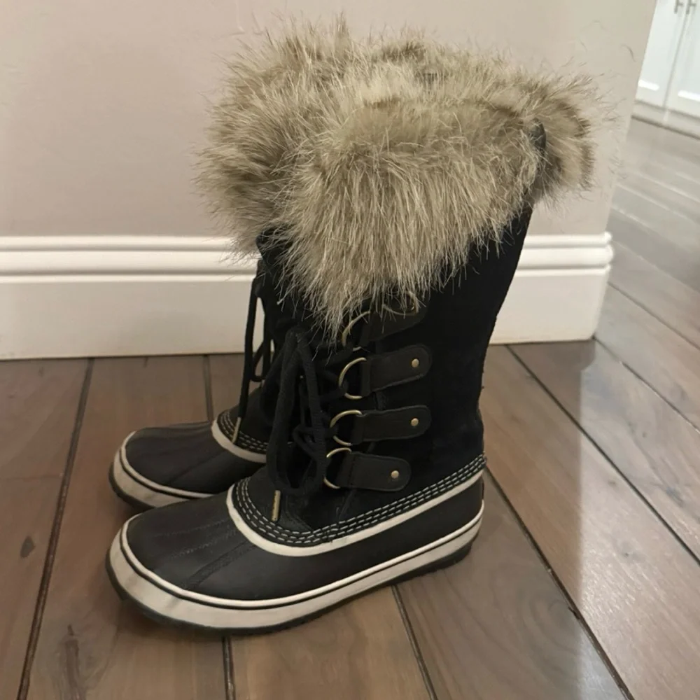 SOREL Joan of Arctic™ Waterproof Black Suede Boot Snow-Rain Boot, Size 9